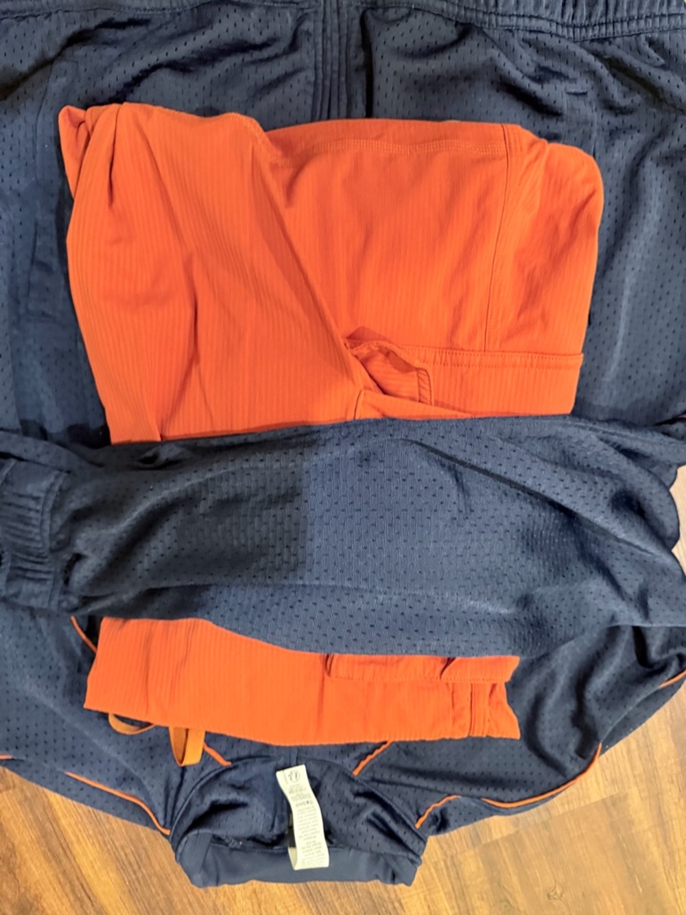 lululemon athletica Navy Top with Orange Logo